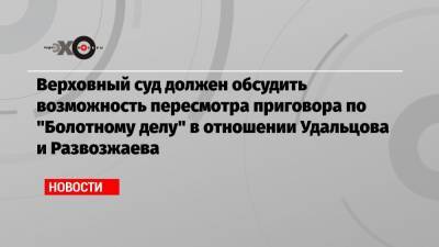 Верховный суд должен обсудить возможность пересмотра приговора по «Болотному делу» в отношении Удальцова и Развозжаева