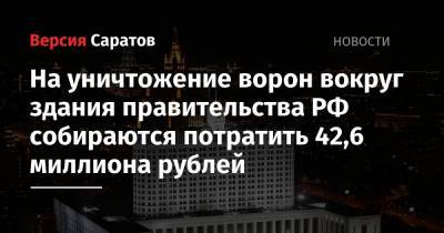 На уничтожение ворон вокруг здания правительства РФ собираются потратить 42,6 миллиона рублей