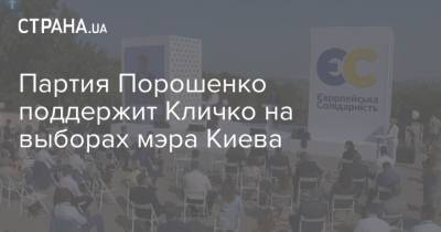 Партия Порошенко поддержит Кличко на выборах мэра Киева
