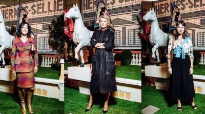 Наташа Гольденберг, Ксения Чилингарова и Виктория Борисевич на открытии бутика Hermès во «Временах года»