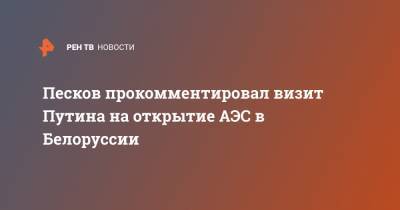 Песков прокомментировал визит Путина на открытие АЭС в Белоруссии
