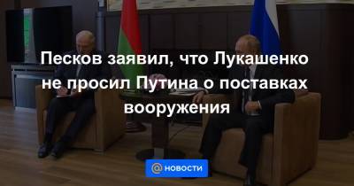 Песков заявил, что Лукашенко не просил Путина о поставках вооружения