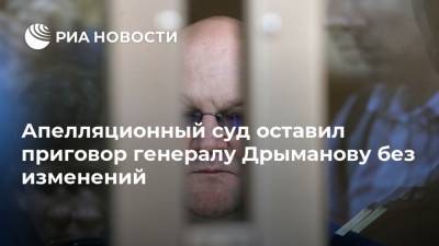 Апелляционный суд оставил приговор генералу Дрыманову без изменений