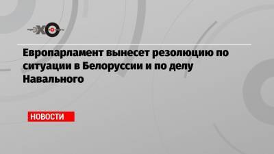 Европарламент вынесет резолюцию по ситуации в Белоруссии и по делу Навального