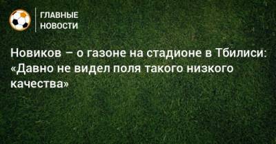 Новиков – о газоне на стадионе в Тбилиси: «Давно не видел поля такого низкого качества»