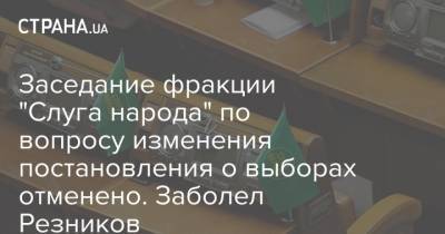 Заседание фракции "Слуга народа" по вопросу изменения постановления о выборах отменено. Заболел Резников