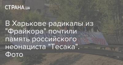 В Харькове радикалы из "Фрайкора" почтили память российского неонациста "Тесака". Фото