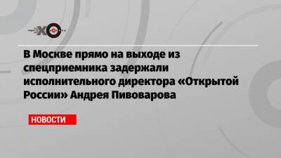 В Москве прямо на выходе из спецприемника задержали исполнительного директора «Открытой России» Андрея Пивоварова