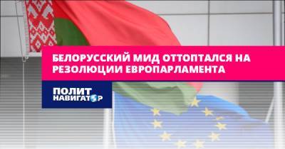 Белорусский МИД оттоптался на резолюции Европарламента