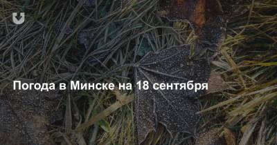 Погода в Минске на 18 сентября