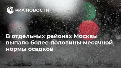 В отдельных районах Москвы выпало более половины месячной нормы осадков