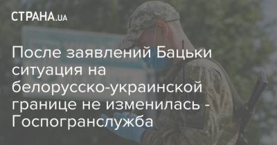 После заявлений Бацьки ситуация на белорусско-украинской границе не изменилась - Госпогранслужба
