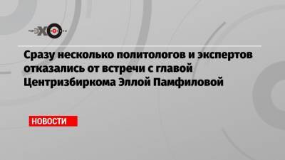 Сразу несколько политологов и экспертов отказались от встречи с главой Центризбиркома Эллой Памфиловой