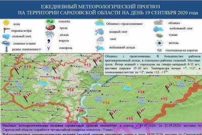 Опубликована карта сильных дождей в Саратовской области