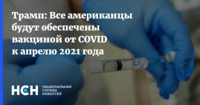 Трамп: Все американцы будут обеспечены вакциной от COVID к апрелю 2021 года