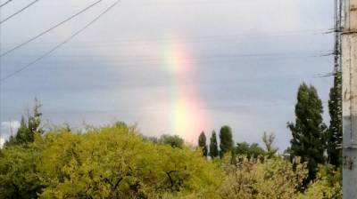 Воронежцы показали на видео необычную радугу в небе над городом
