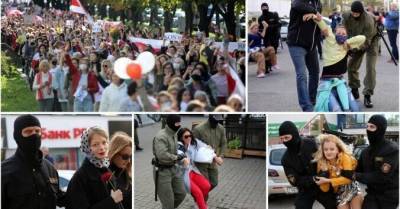 Протесты в Беларуси: силовики задержали более 300 участниц "Блестящего марша" в Минске