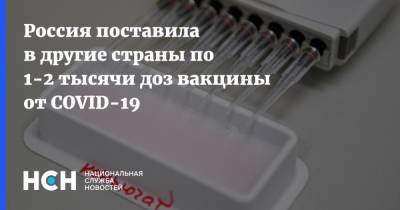 Россия поставила в другие страны по 1-2 тысячи доз вакцины от COVID-19