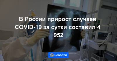 В России прирост случаев COVID-19 за сутки составил 4 952