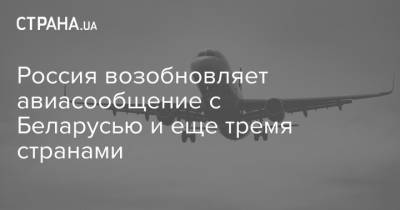 Россия возобновляет авиасообщение с Беларусью и еще тремя странами