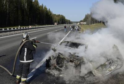 Воскресное ДТП у Большой Ижоры закончилось пожаром и смертью водителя ВАЗ