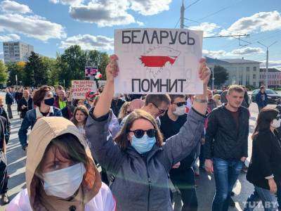 Как Могилев протестовал против результатов президентских выборов седьмое воскресенье подряд. Фотофакт