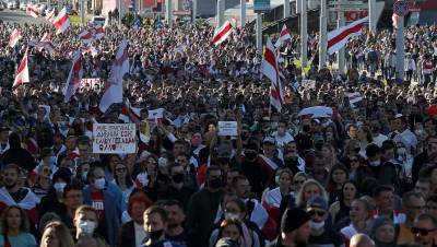Число задержанных на акциях протеста в Белоруссии в воскресенье превысило 200
