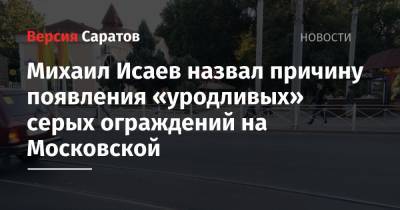 Михаил Исаев назвал причину появления «уродливых» серых ограждений на Московской