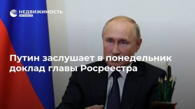Путин заслушает в понедельник доклад главы Росреестра