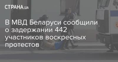 В МВД Беларуси сообщили о задержании 442 участников воскресных протестов