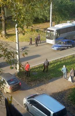 В Новокузнецке автобус насмерть сбил пешехода, появилось видео момента ДТП