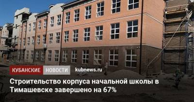 Строительство корпуса начальной школы в Тимашевске завершено на 67%