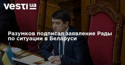 Разумков подписал заявление Рады по ситуации в Беларуси
