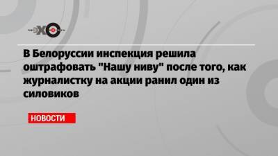 В Белоруссии инспекция решила оштрафовать «Нашу ниву» после того, как журналистку на акции ранил один из силовиков