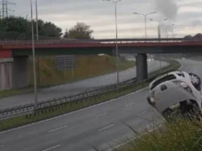 ДТП на ровном месте: в Польше Peugeot загадочно вылетел с дороги