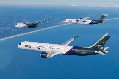 Airbus показал концепты экологичного лайнера на водородном топливе