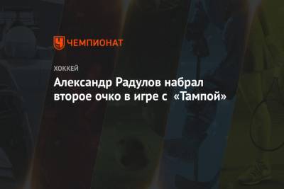 Александр Радулов набрал второе очко в игре с «Тампой»