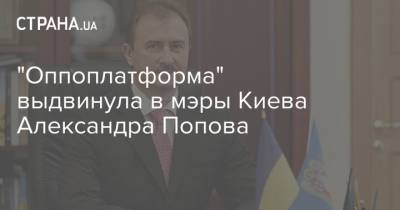 "Оппоплатформа" выдвинула в мэры Киева Александра Попова