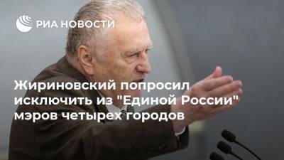 Жириновский попросил исключить из "Единой России" мэров четырех городов