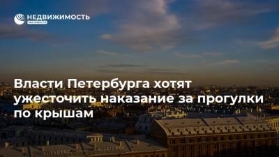 Власти Петербурга хотят ужесточить наказание за прогулки по крышам