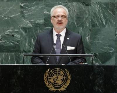 Президент Латвии Левитс в ООН разругал Белоруссию и Россию