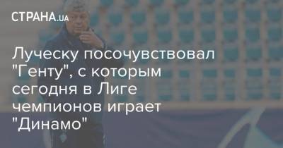 Луческу посочувствовал "Генту", с которым сегодня в Лиге чемпионов играет "Динамо"