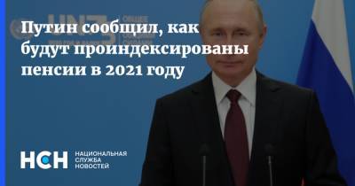 Путин сообщил, как будут проиндексированы пенсии в 2021 году
