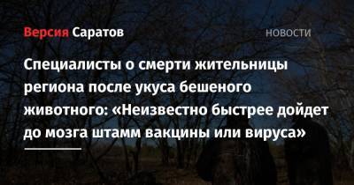 Алексей Молчанов - «Неизвестно быстрее дойдет до мозга штамм вакцины или вируса»: специалисты рассказали о смерти жительницы региона после укуса бешеного животного - nversia.ru - Саратовская обл.