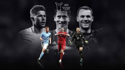 Де Брюйне, Левандовски и Нойер поборются за звание лучшего игрока сезона по версии УЕФА