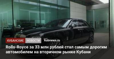 Rolls-Royce за 33 млн рублей стал самым дорогим автомобилем на вторичном рынке Кубани