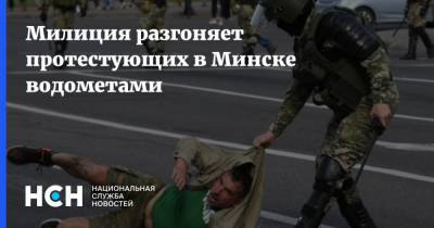 Милиция разгоняет протестующих в Минске водометами