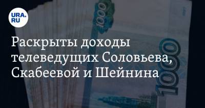 Раскрыты доходы телеведущих Соловьева, Скабеевой и Шейнина