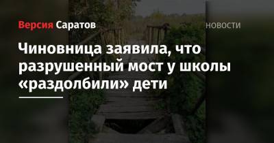 Чиновница заявила, что разрушенный мост у школы «раздолбили» дети - nversia.ru - Вольск - район Вольский