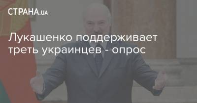 Лукашенко поддерживает треть украинцев - опрос